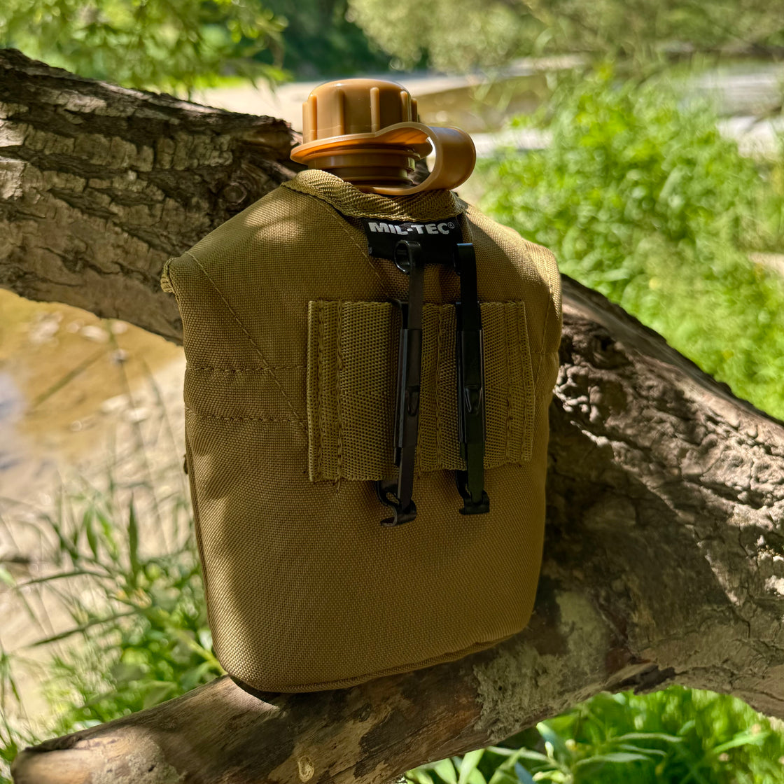 Mil-Tec Coyote US Plastic Canteen with Cup and Cover — 900ml