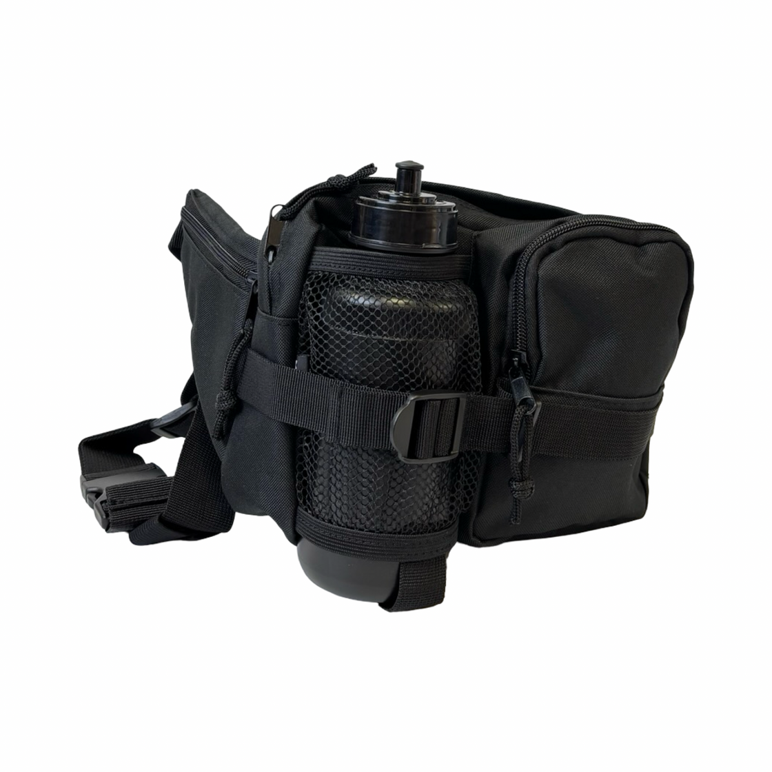 Mil-Tec Black Fanny Pack with Bottle