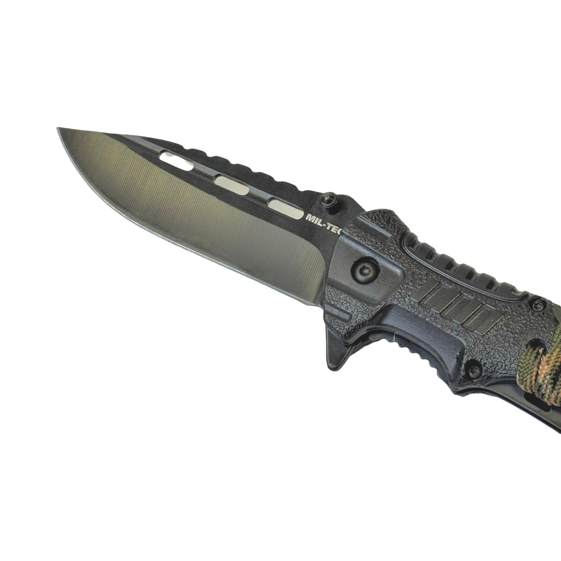 Mil-Tec Camo One Hand Knife with Paracord and Fire Starter