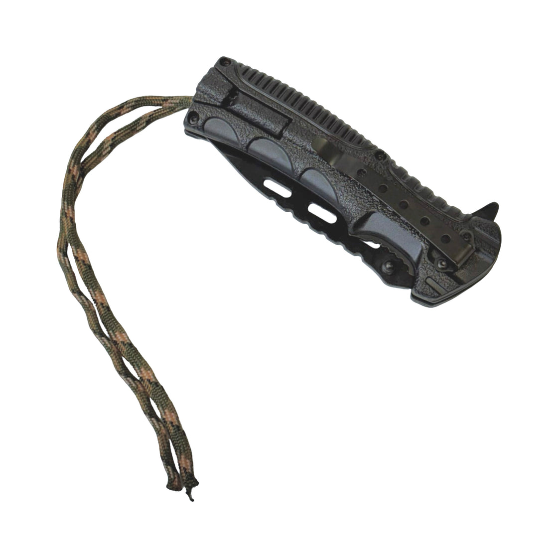 Mil-Tec Camo One Hand Knife with Paracord and Fire Starter