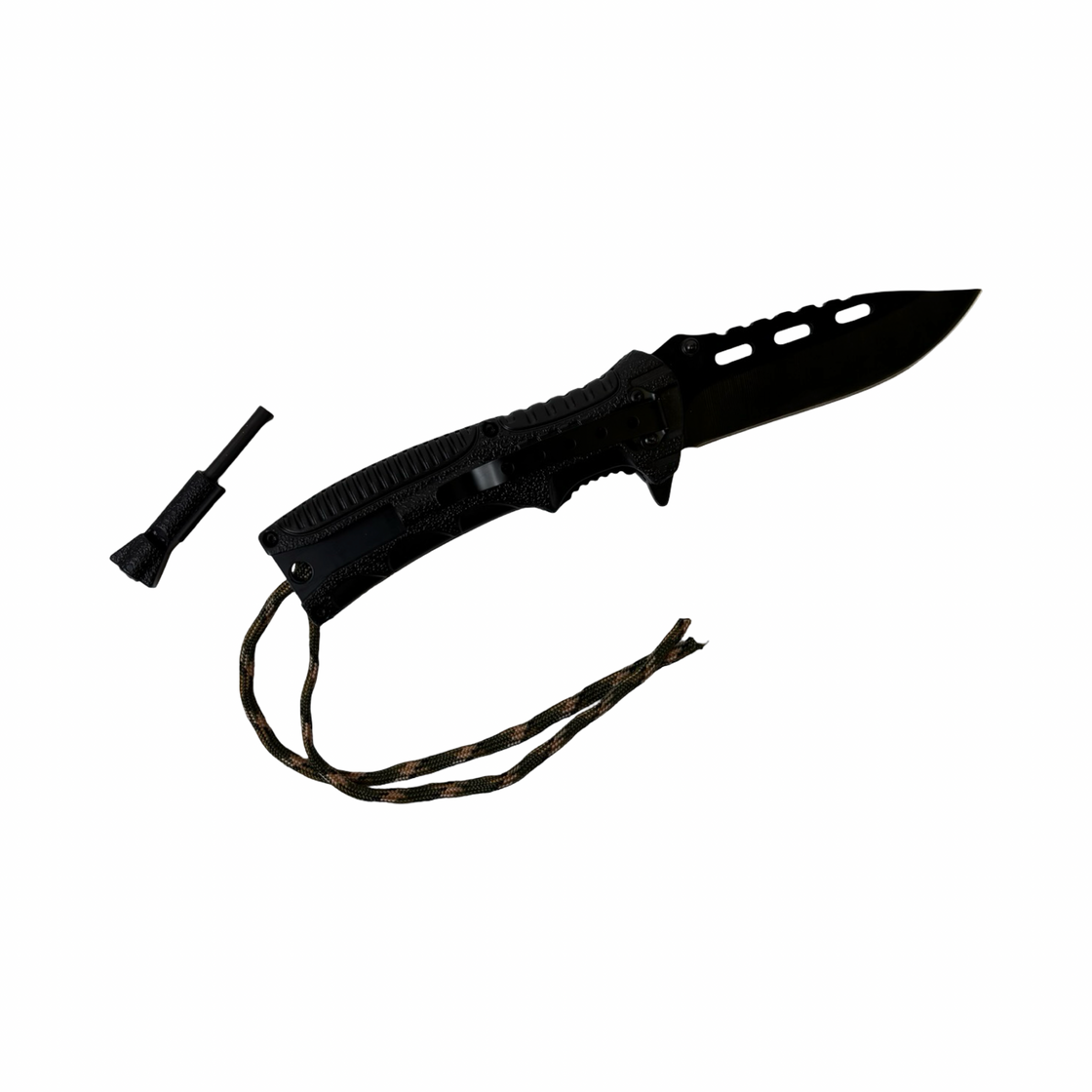 Mil-Tec Camo One Hand Knife with Paracord and Fire Starter