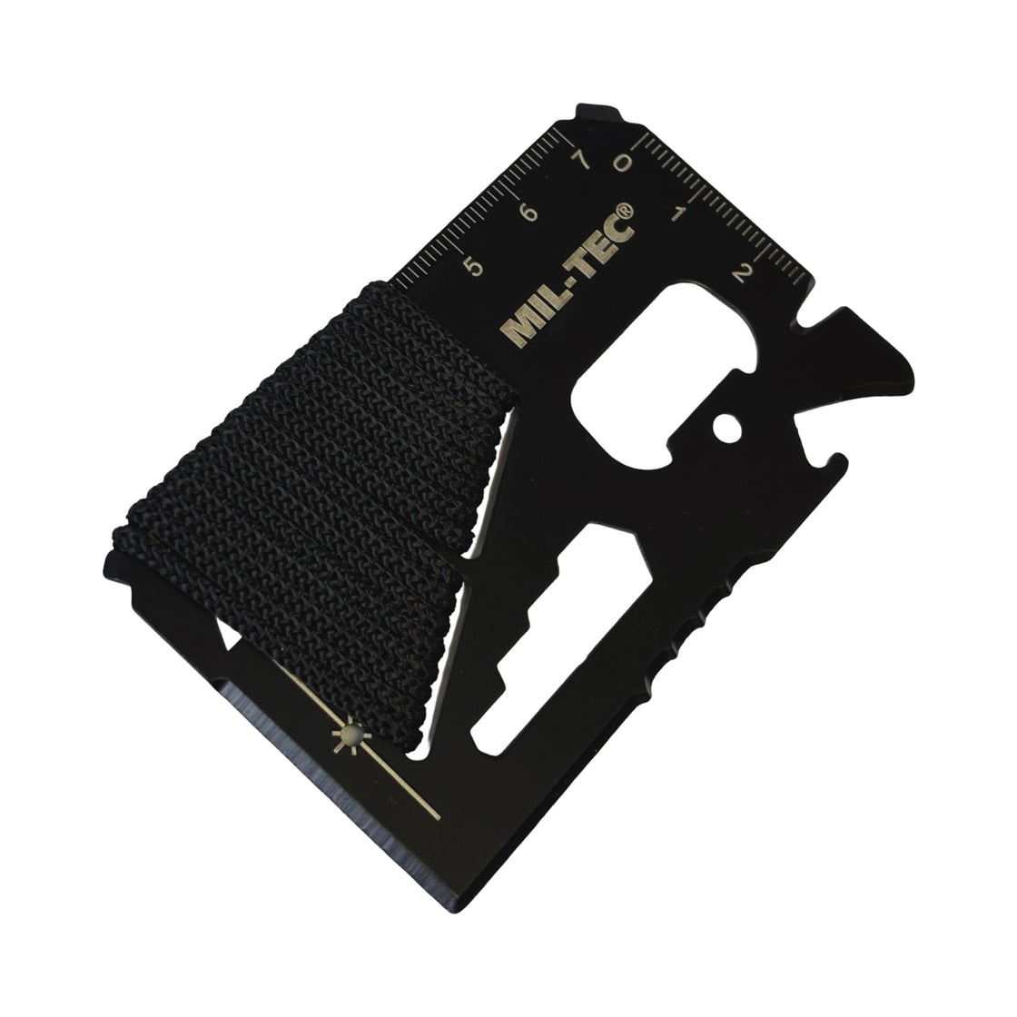 Mil-Tec Black Survival Tool Card Paracord with Case
