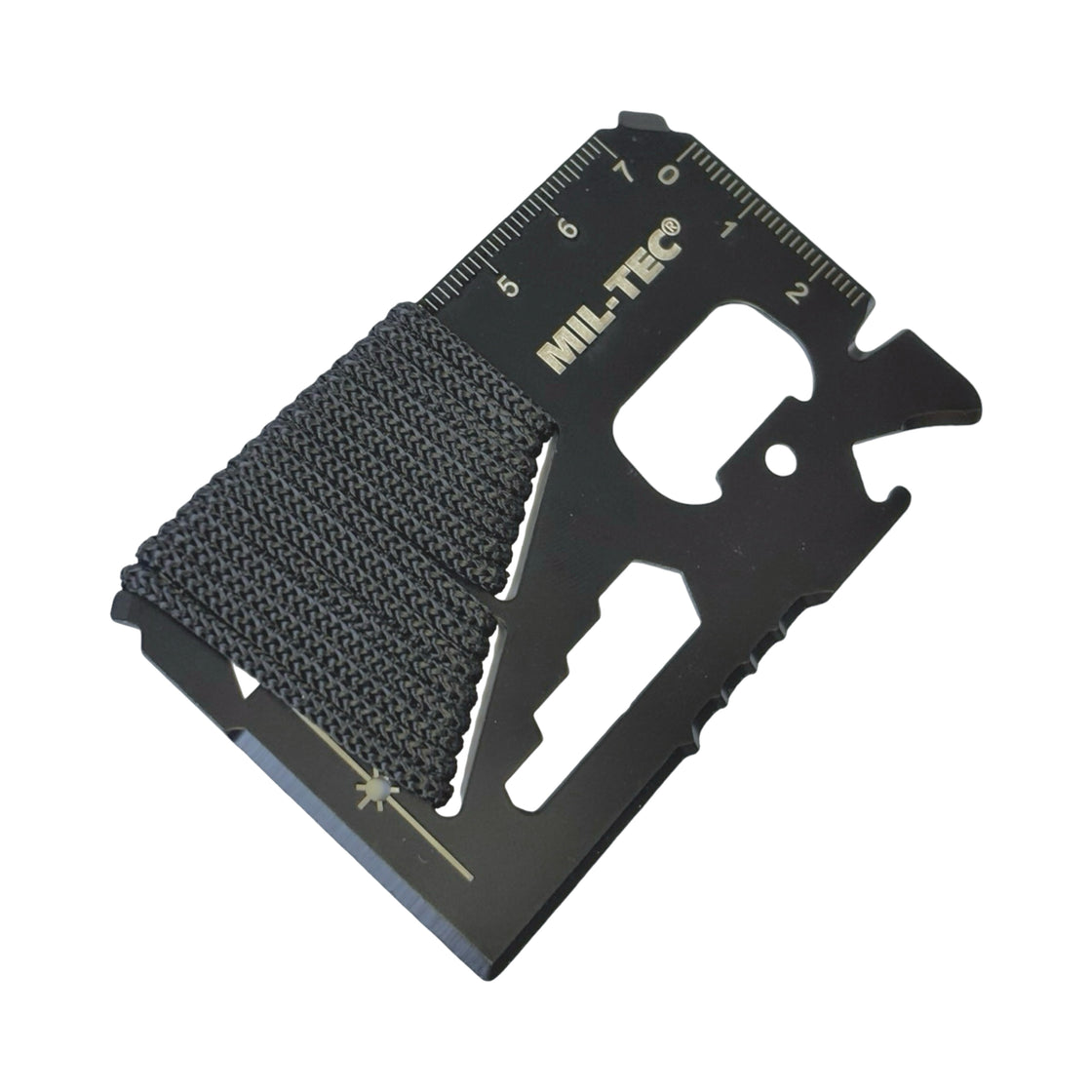 Mil-Tec Black Survival Tool Card Paracord with Case