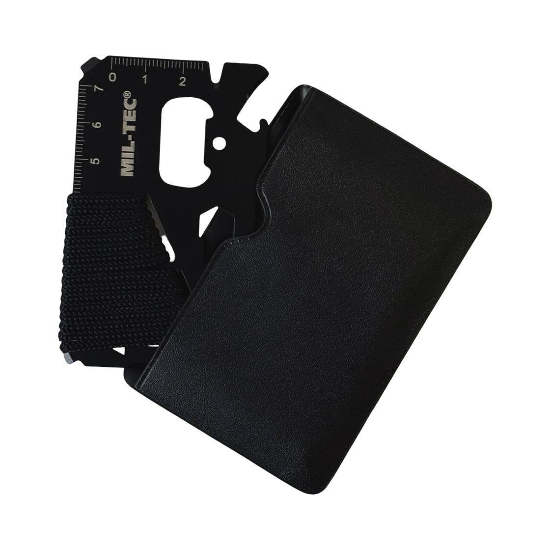 Mil-Tec Black Survival Tool Card Paracord with Case