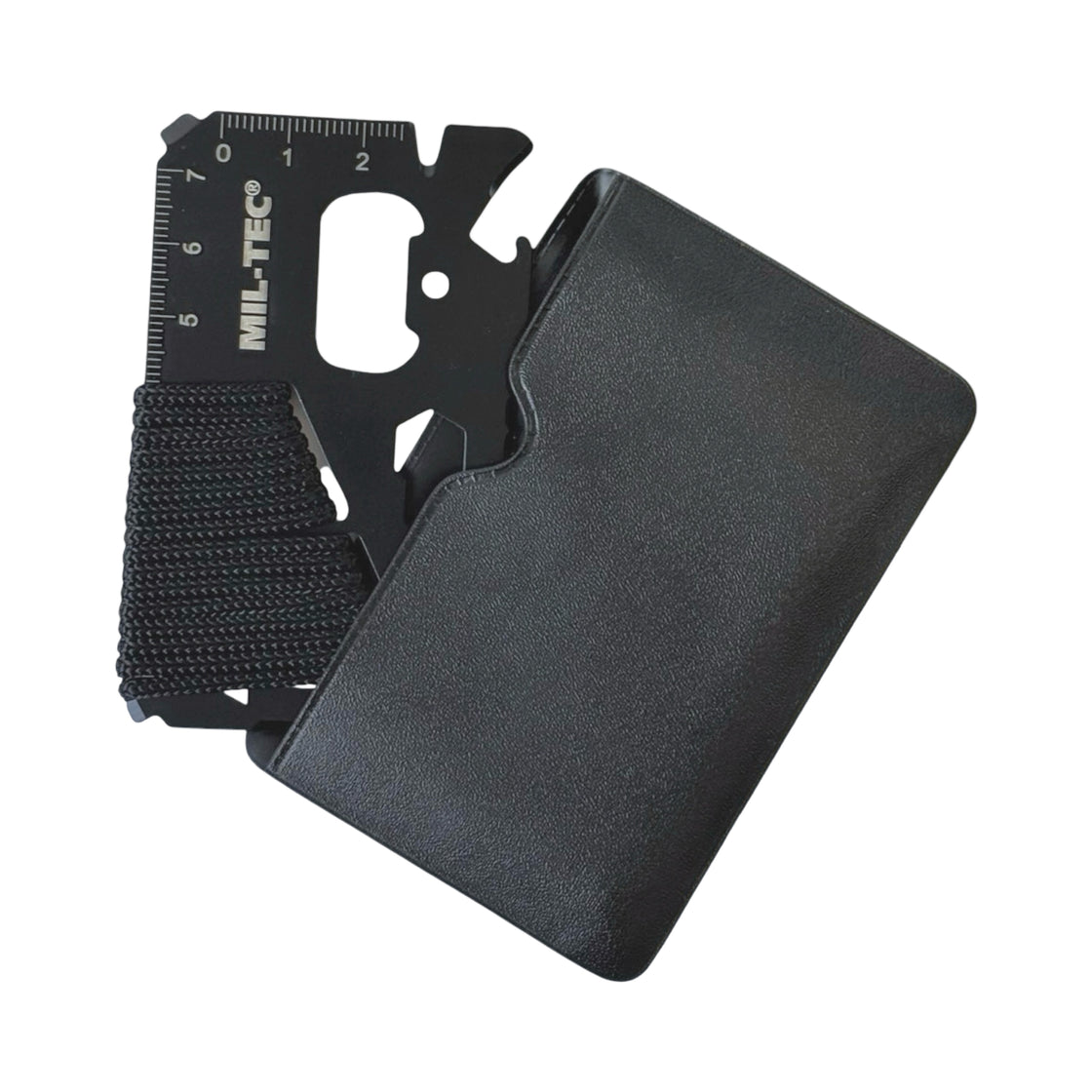 Mil-Tec Black Survival Tool Card Paracord with Case