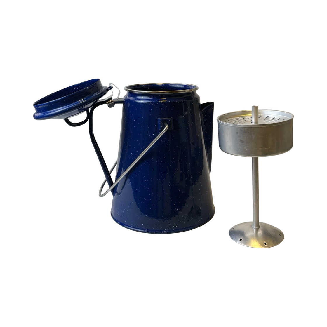 Mil-Tec Blue Coffee Pot Enamelled with Percolator (8 Cups)