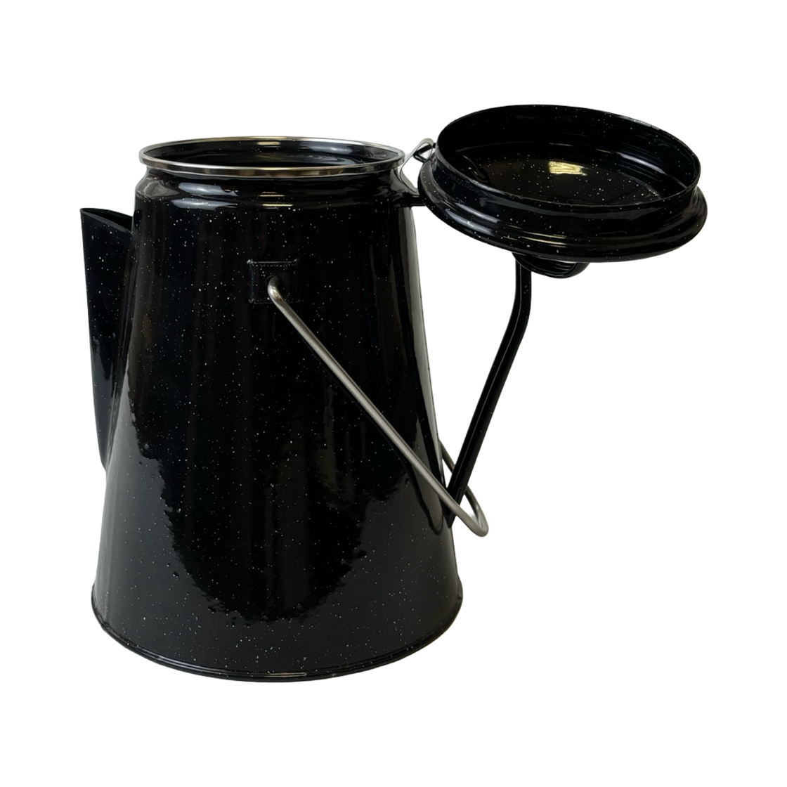 Mil-Tec Black Coffee Pot Enamelled with Percolator (8 Cups)