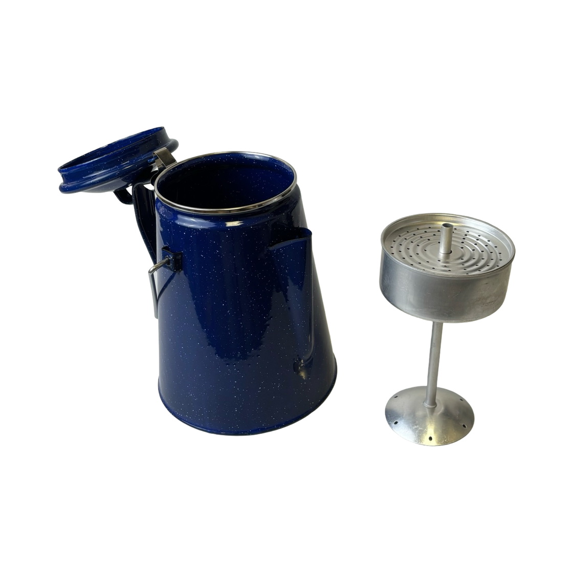 Mil-Tec Blue Coffee Pot Enamelled with Percolator (8 Cups)