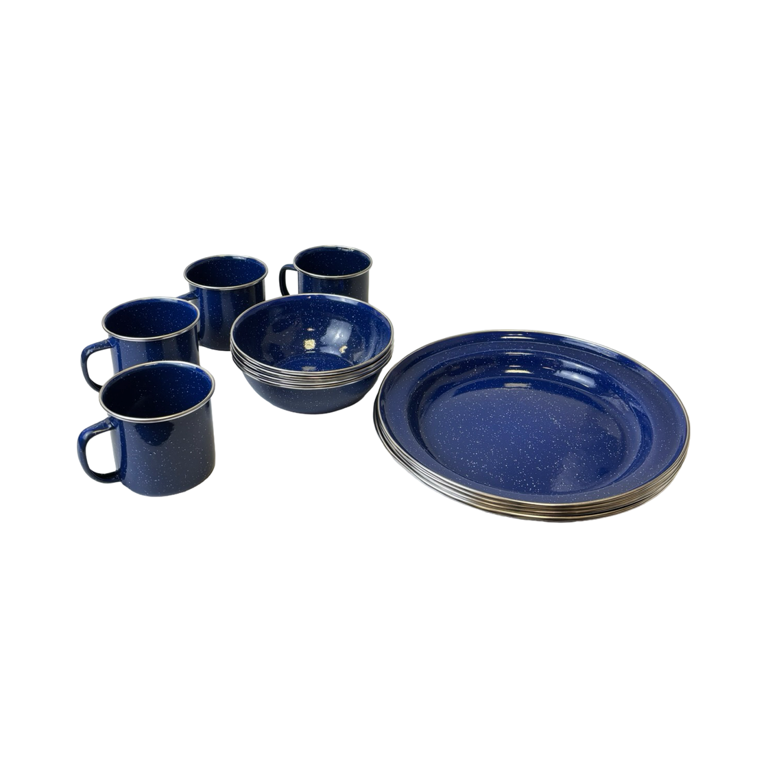 Mil-Tec Blue Western 12-Piece Dishes Enamelled