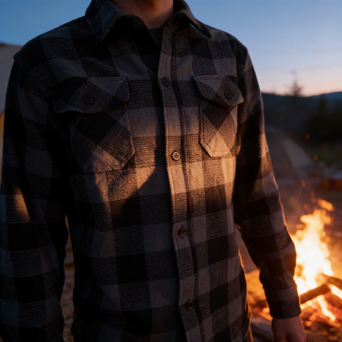 Mil-Tec Black/Grey Flannel Shirt