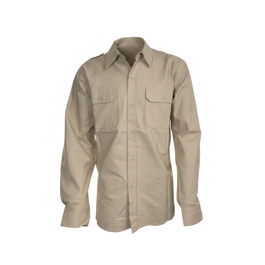 Mil-Tec Khaki Long Sleeve Tropical Shirt