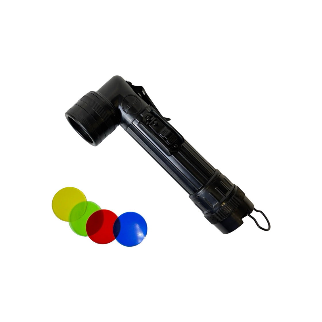 Mil-Tec US Black LED Anglehead Flashlight Medium