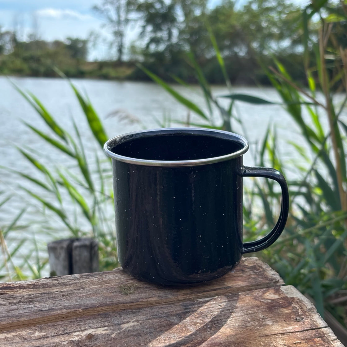 Mil-Tec Black Western Cup Enamelled 350ml