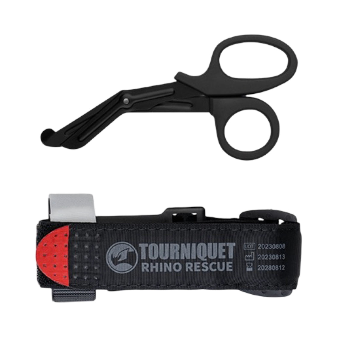 Mil-Tec Black Rhino Rescue Tourniquet w/ Pouch w/ Scissors